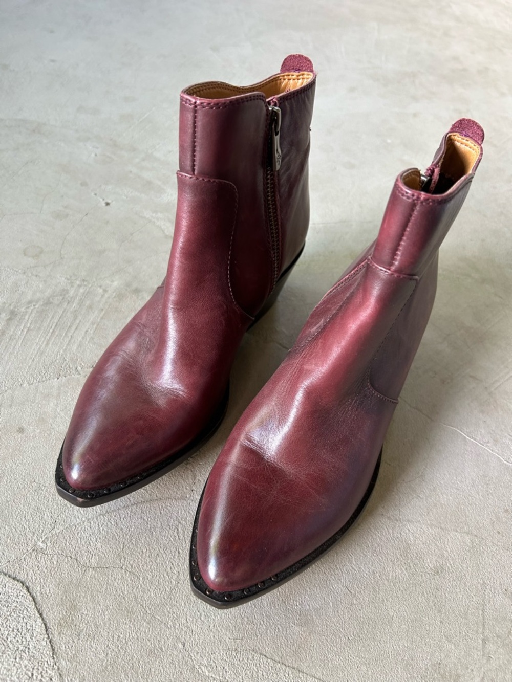 Patricia Nash | 'Suzanna' Leather Ankle Booties in Merlot - Picture 2 of 9